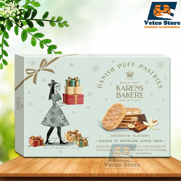 Bánh Đan Mạch nổi tiếng Danish Puff Pastries Karen Bakery 640g